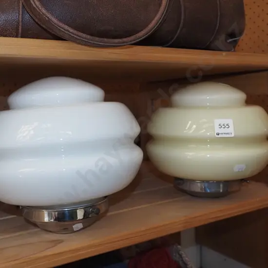 2x deco light shades with journals