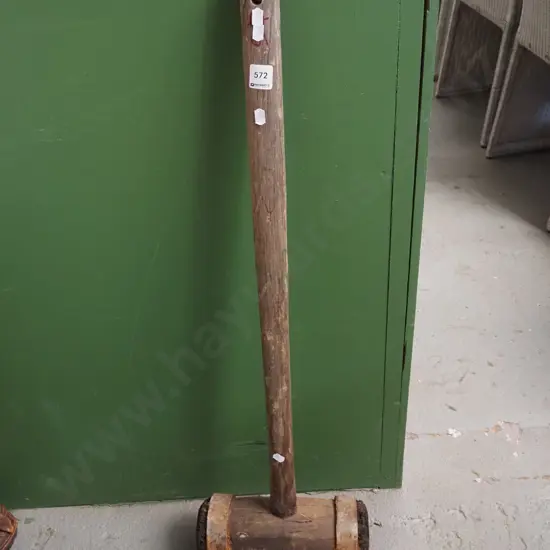 vintage wooden sledge hammer