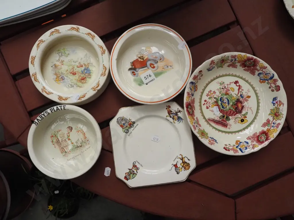 3x babies bowls, Masons plate etc Image 1++