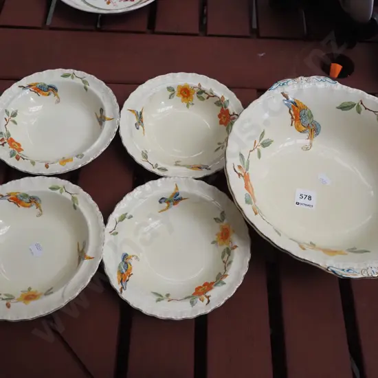 4x Grindley kingfisher bowls 