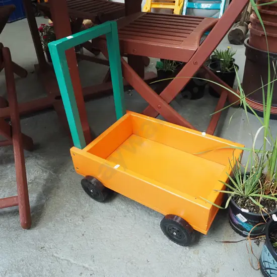 handmade wooden child's trolley