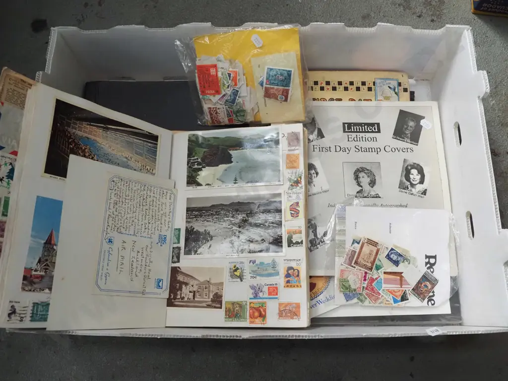 box of first day covers and other stamps Image 1++
