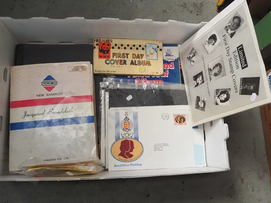 box of first day covers and other stamps Image 1++