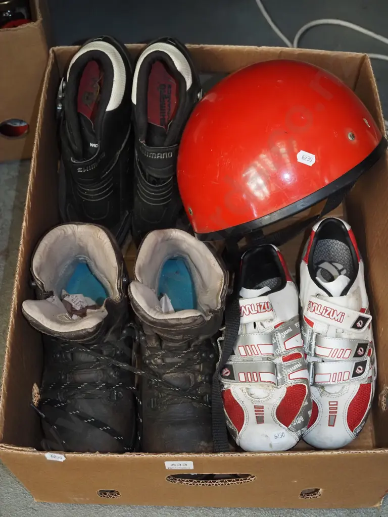box; bike shoes, hard hat etc Image 1++