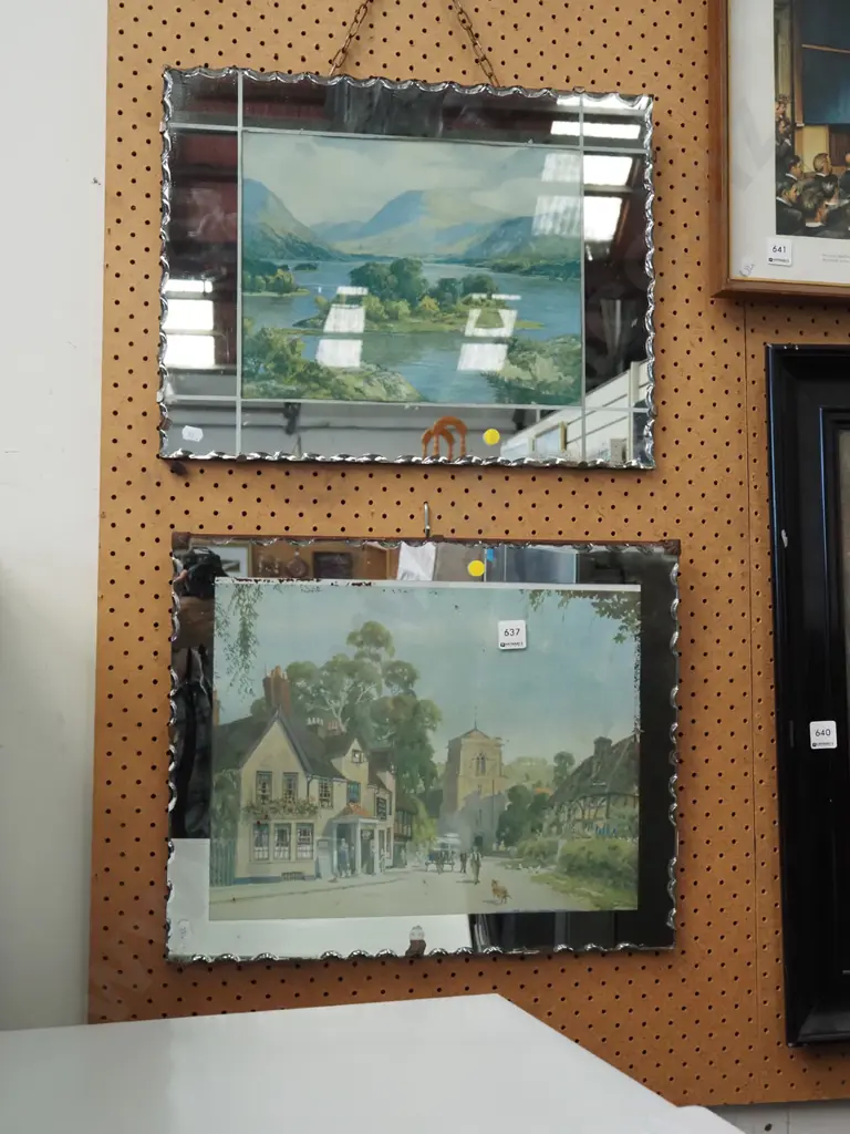2x mirror framed prints - some damage Image 1++