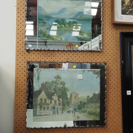 2x mirror framed prints - some damage