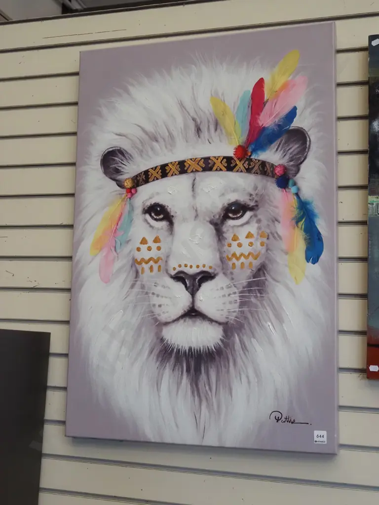 mixed media  print - lion Image 1++