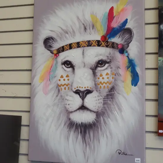 mixed media  print - lion