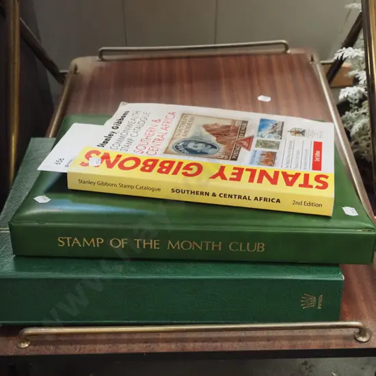 stamp catalogue, 2x stamp albums