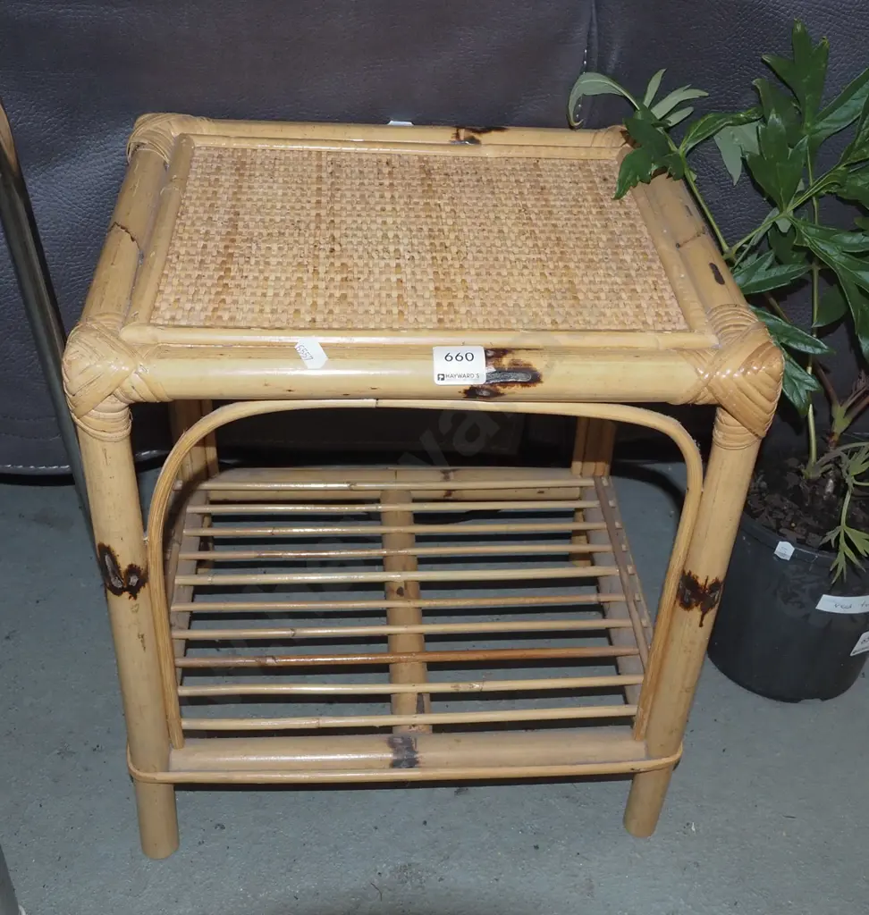 bamboo and cane end table Image 1++