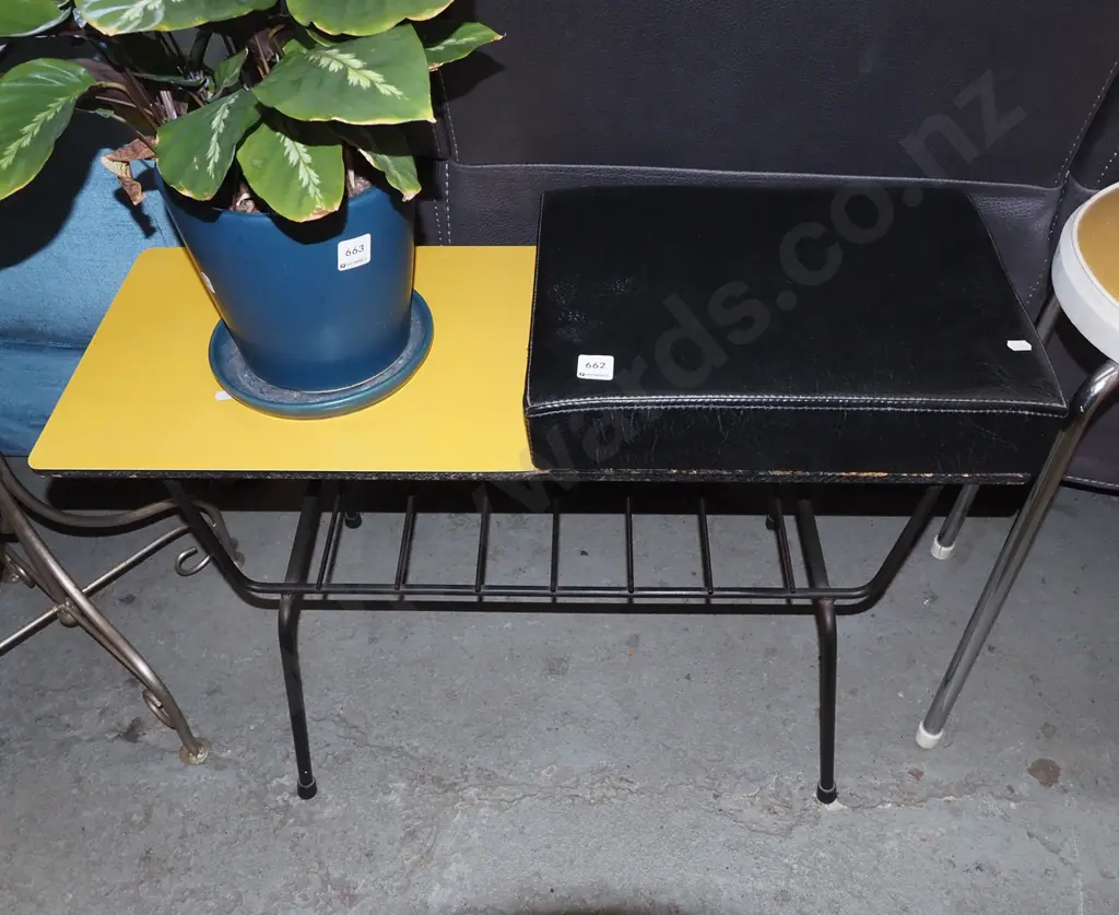 mid century metal formica telephone table Image 1++