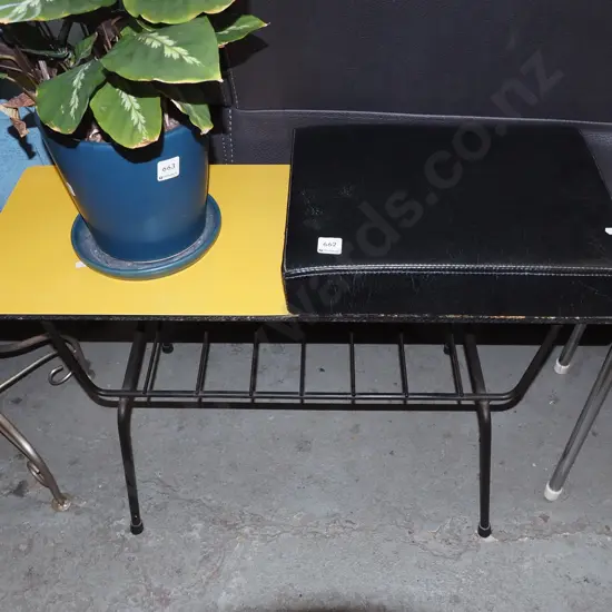 mid century metal formica telephone table