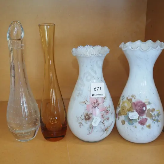 4x glass vases H210