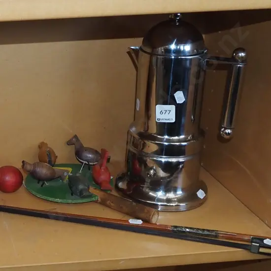 violin bow, wooden novelty toy, stove top