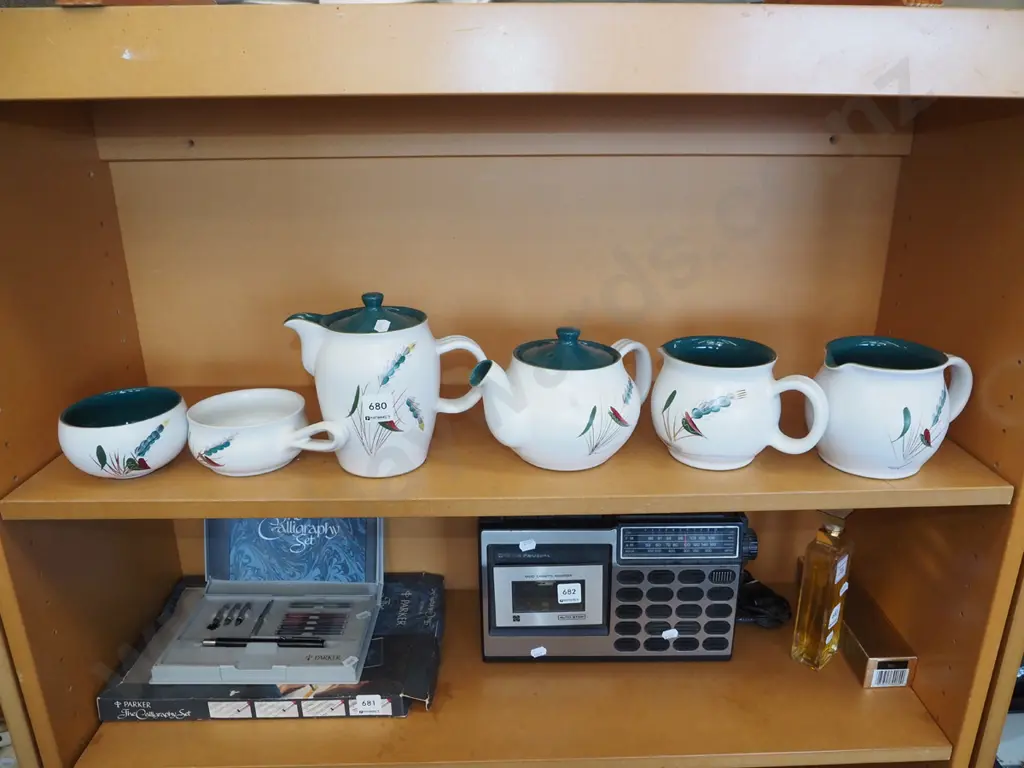 Denby green wheat jugs, tea pots etc Image 1++