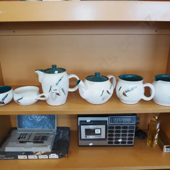 Denby green wheat jugs, tea pots etc