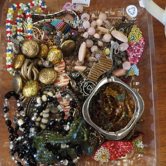 tray of costume jewellery