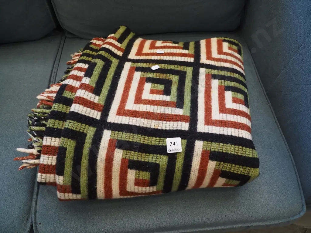 geometric woollen blankets - some stains Image 1++