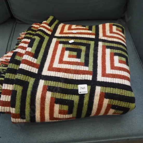 geometric woollen blankets - some stains