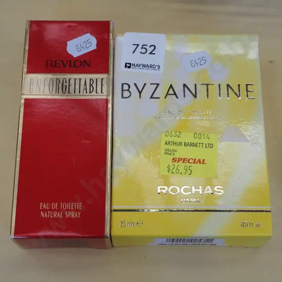 boxed as new Revlon Unforgettable eau de toilette 30ml, Rochas Byzantine eau de toilette 25ml