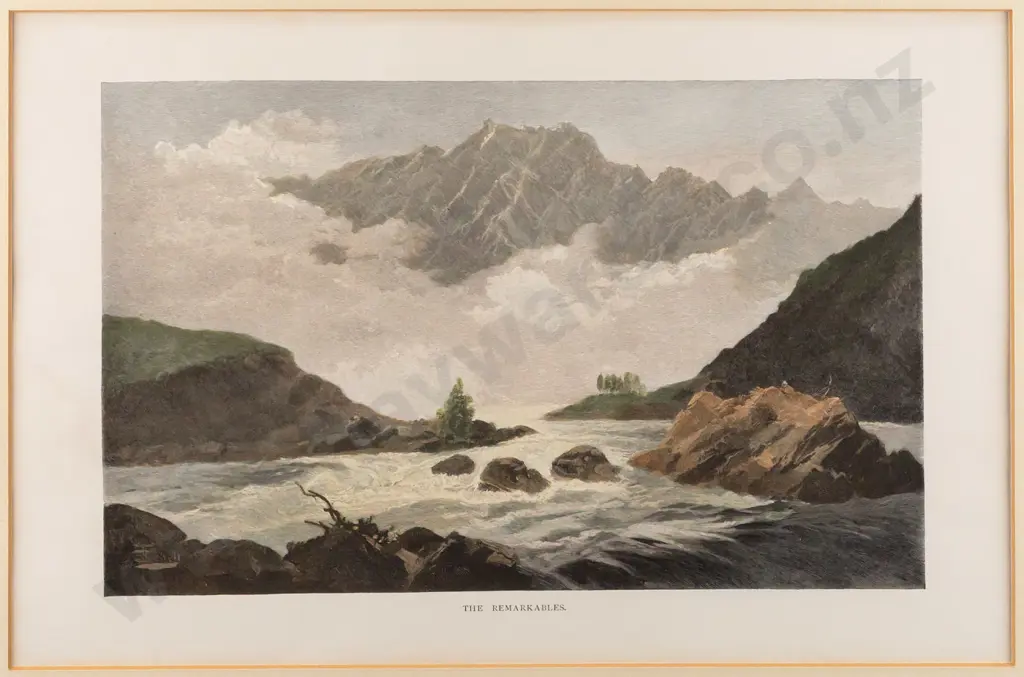 framed vintage print "Remarkables" H-170 W-270 Image 1++