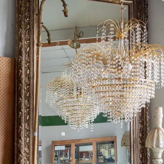 large ornate gilt framed, bevelled edge mirror H1700 W1130