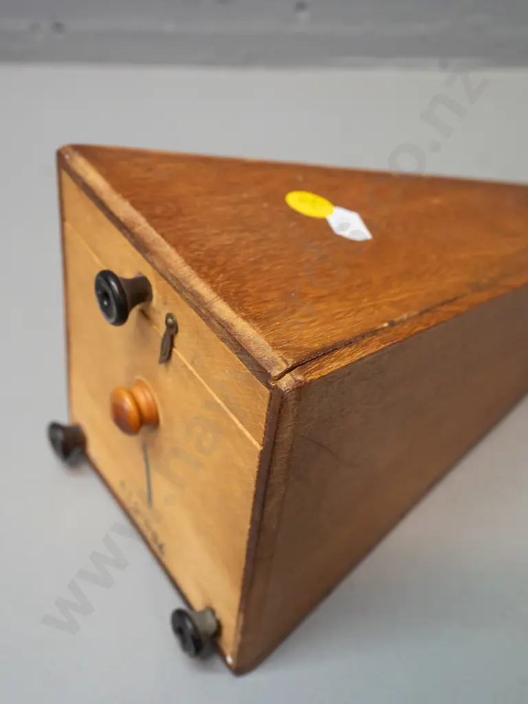 vintage timber-cased metronome Maelzel Paquet France. Working. Some fading and staining to timber, minor crack to case. Image 1++