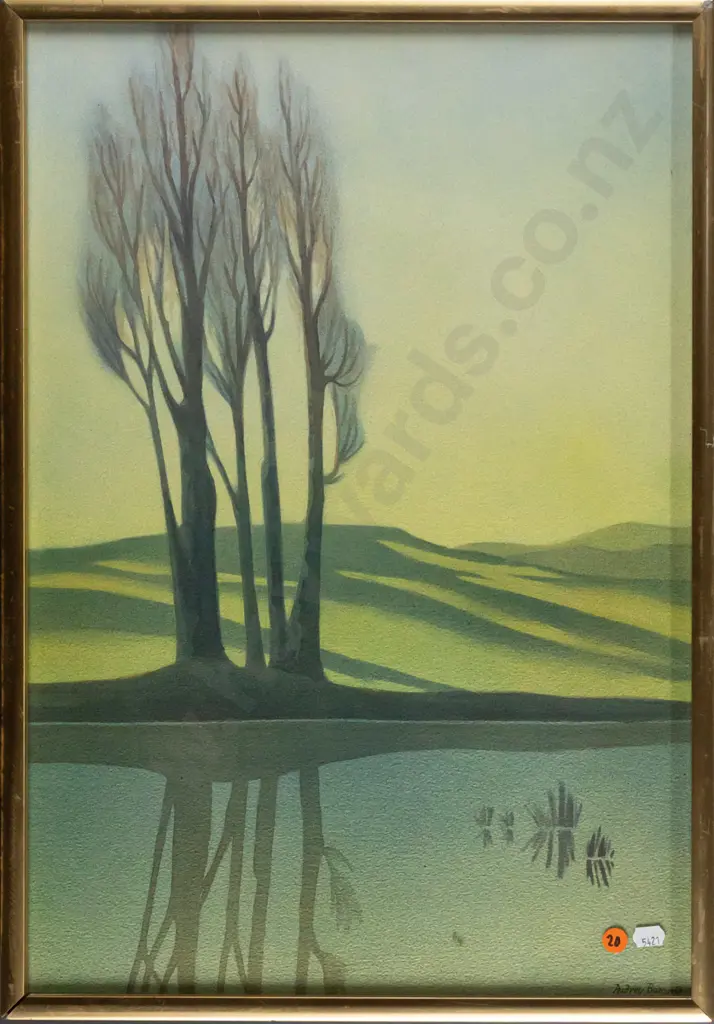 Audrey Bascand - framed watercolour "Reflections" H540 W370 Image 1++