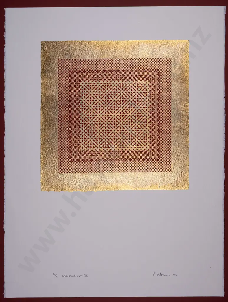 R. (Russell) Moses '99 - "Meditation II" framed mixed media print, edition 4/6 - H760 W570 Image 1++