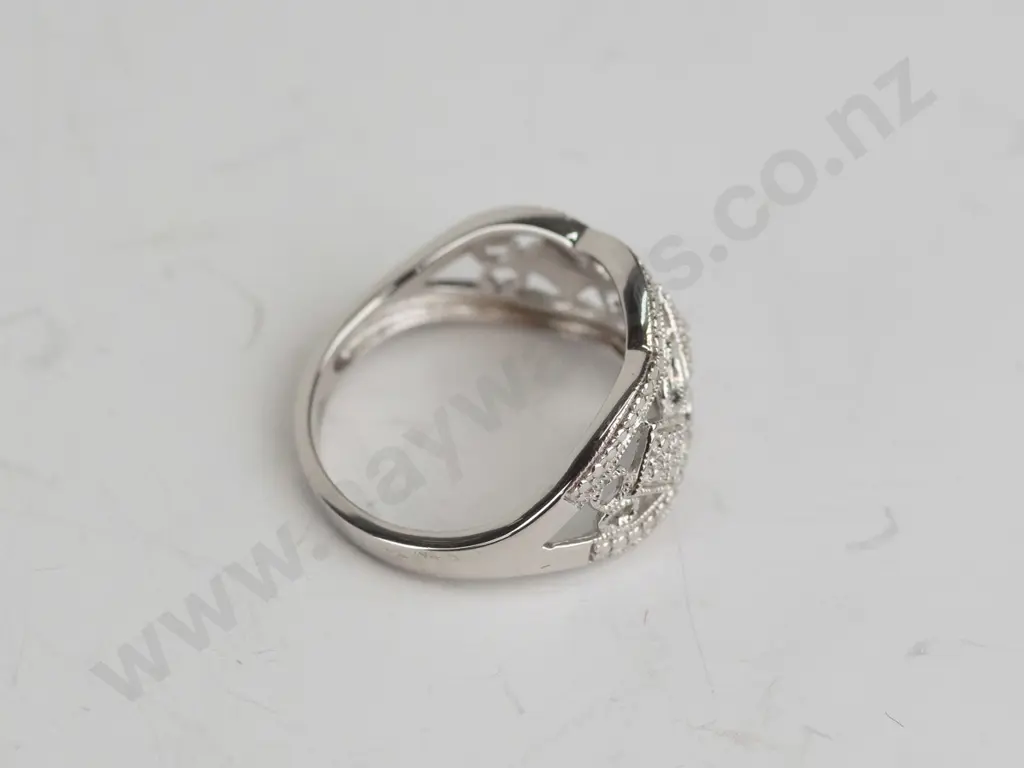 pierced sterling silver ring  - size N.5 Image 1++