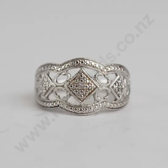 pierced sterling silver ring  - size N.5