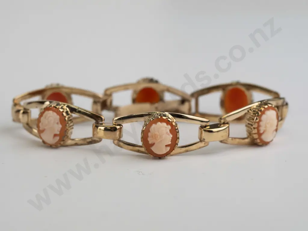 cameo sterling silver gold plated bracelet Image 1++