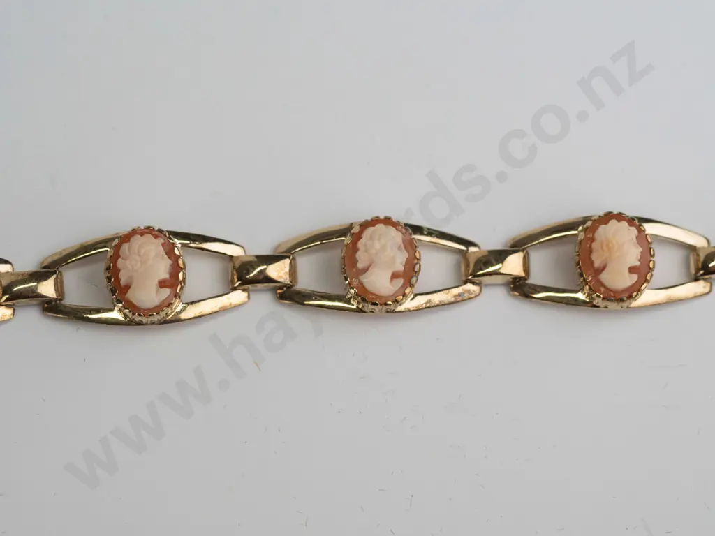cameo sterling silver gold plated bracelet Image 1++