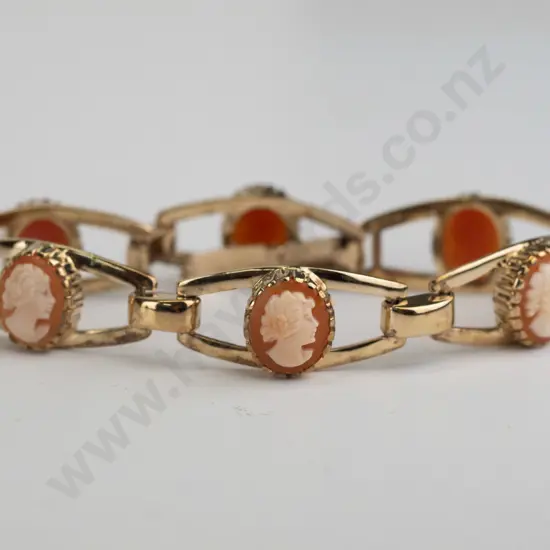 cameo sterling silver gold plated bracelet