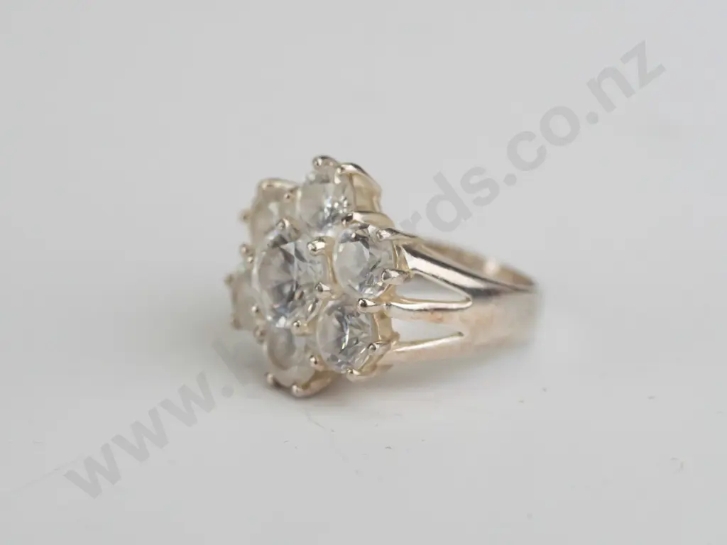 cz sterling silver ring  - size N Image 1++