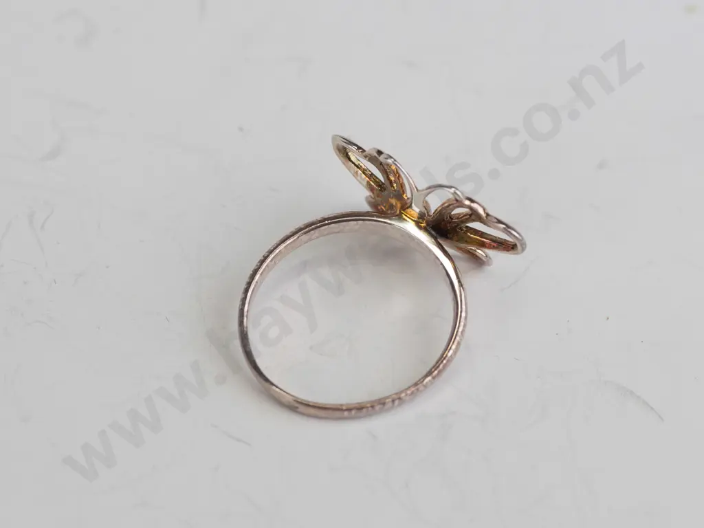 sterling silver butterfly themed ring  - size M.5 Image 1++