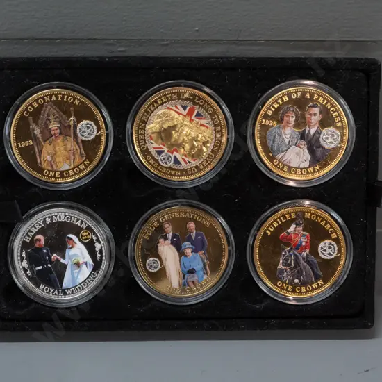 Bradford Exchange(?) 2014 Royal Family commemorative set of 6 crown coin set