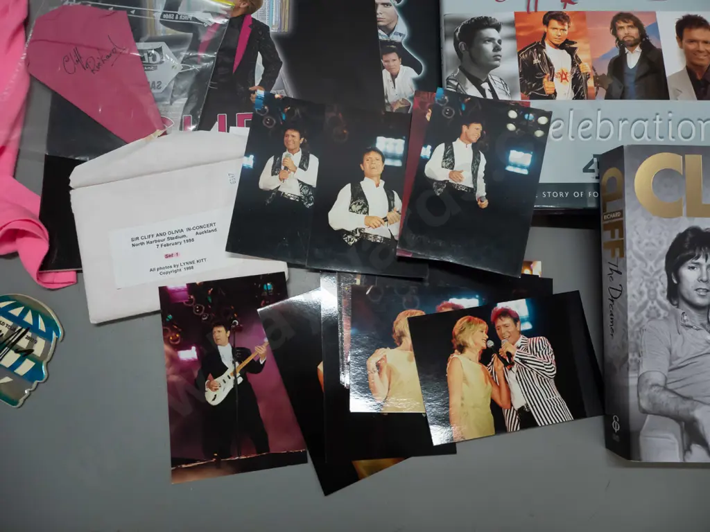 very large collection of Cliff Richard books and memorabilia - calendars, photographs, 2 records, assorted books, signed Image 1++
