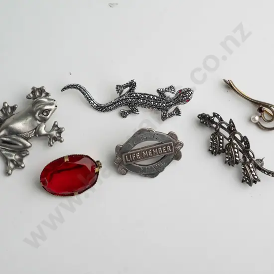 6x brooches
