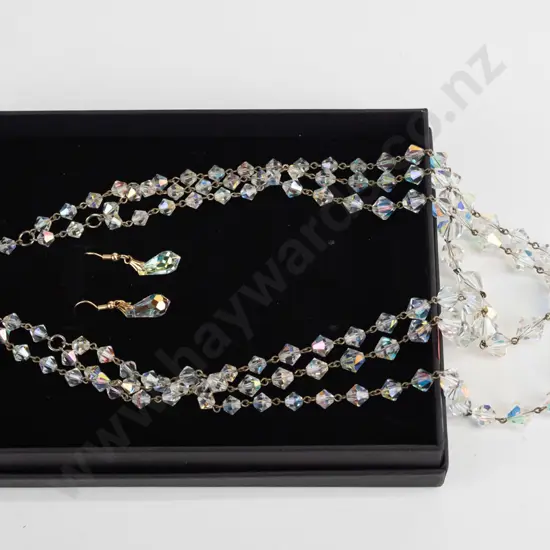 crystal earring and necklace set