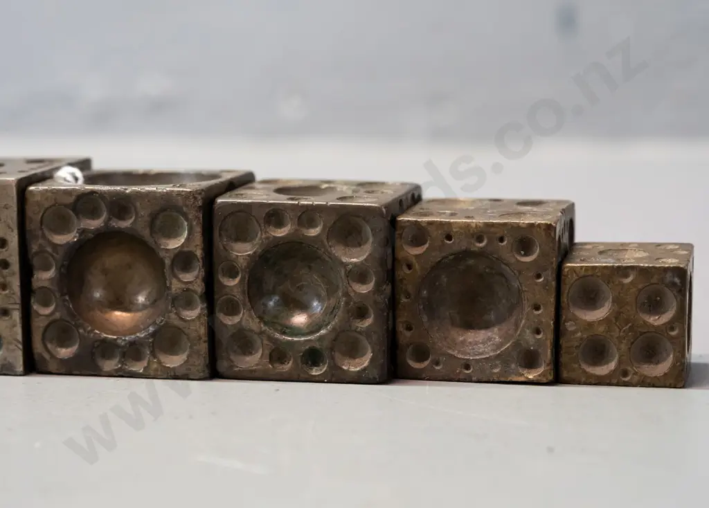 6 metal jewellers doming stakes / dyes - varying metals and sizes, one has Indian script markings, largest is 55x55x55 Image 1++