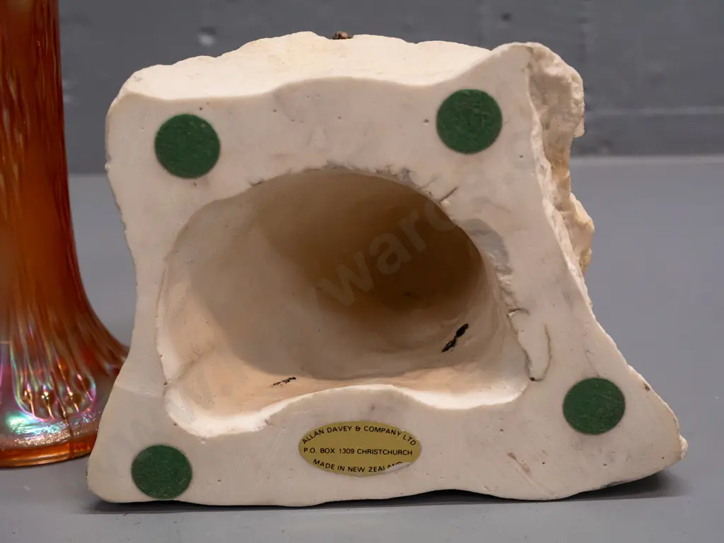 composite 'Pania of the Reef' figure with Allan Davey mark and sticker on base - some peeling finish - and a marigold Image 1++