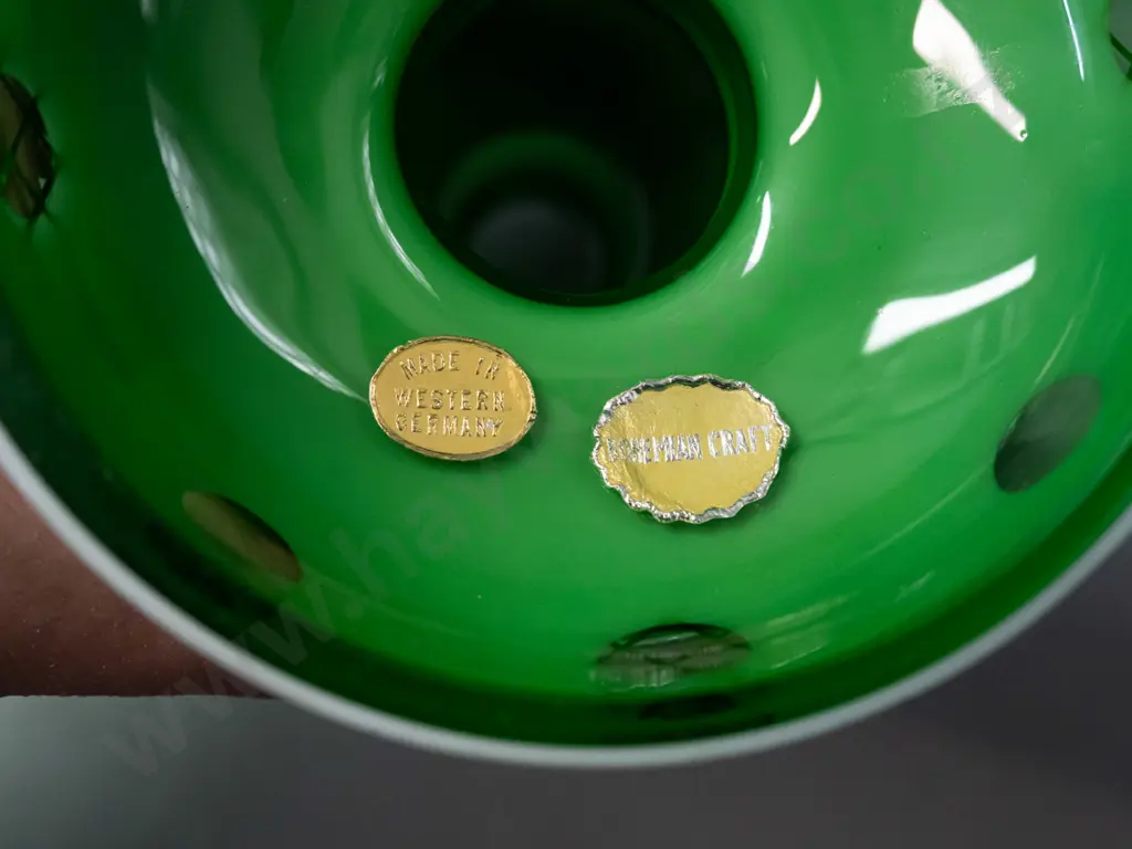 Sevres France crystal frosted polar bear on clear conical base and a Bohemia West German candlestick with oval cut to Image 1++