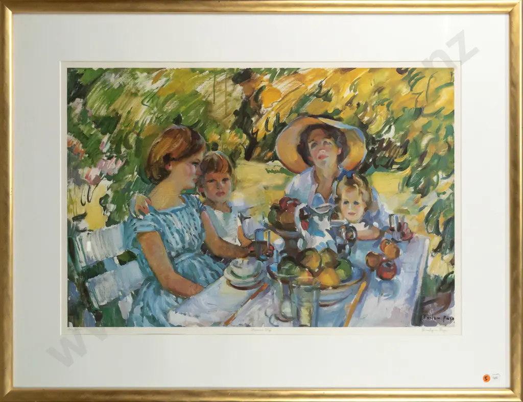 framed and signed Evelyn Page print "Summer Day" H500 W750 Image 1++