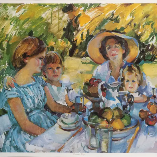 framed and signed Evelyn Page print "Summer Day" H500 W750