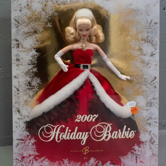 2007 Holiday Barbie in original packaging - some tape residue to plastic box