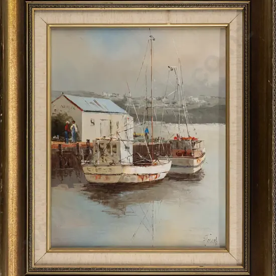 F Joseph 1979 - framed oil on board "Kiama" H360 W280