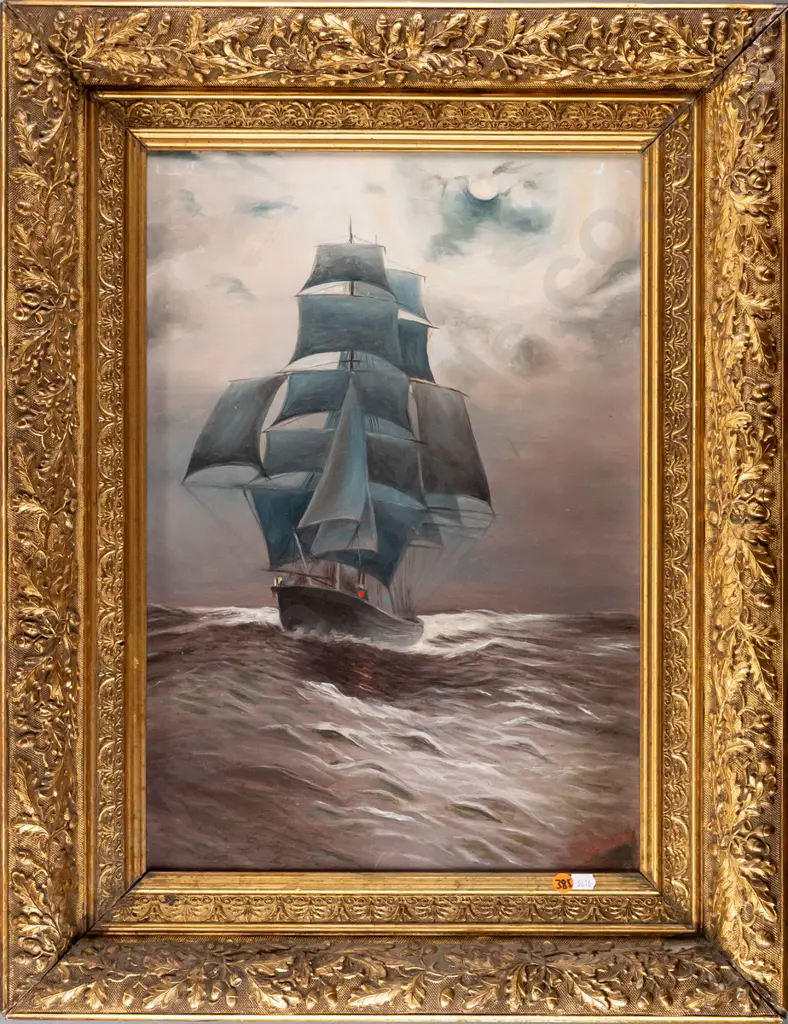 D Carter - framed oil on board - Sailing Ship H490 W330 Image 1++