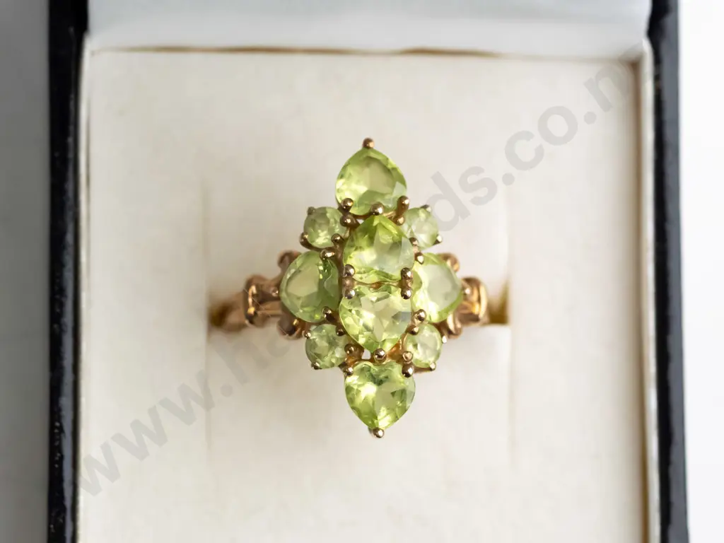 9ct gold multi stone pendant cluster ring 3.4gms  - size O.5 Image 1++