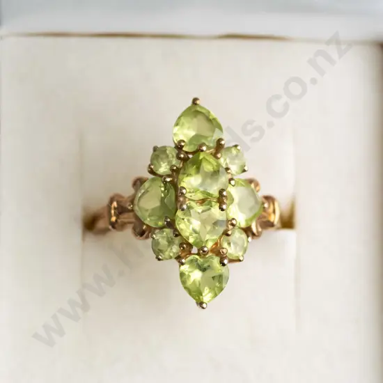 9ct gold multi stone pendant cluster ring 3.4gms  - size O.5